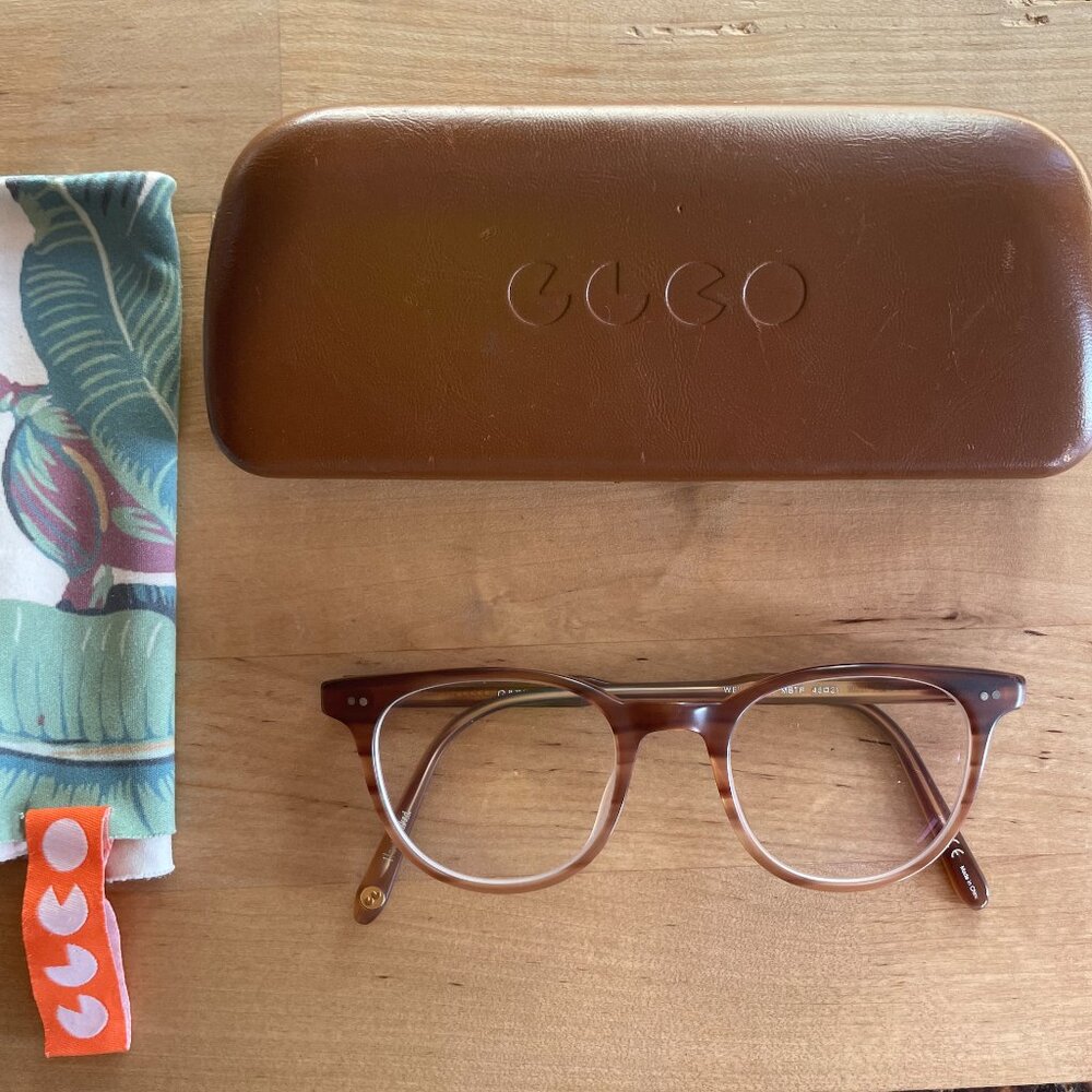 Brown Gradient Round Women's Eyeglasses